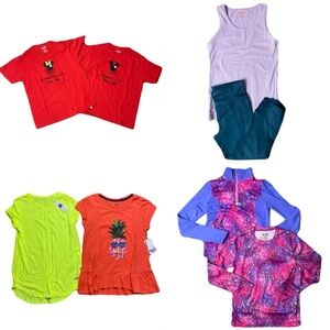 Lot of 8 Girl’s Medium 7-8 Tees Tanks Leggings